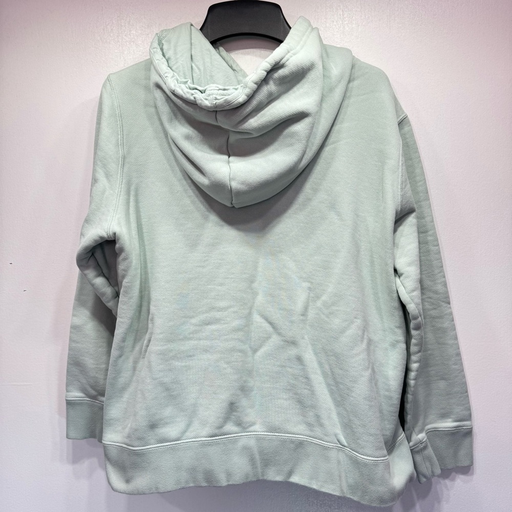 Adidas Mint Green White Logo Hoodie Soft Cotton Terry Pockets Lined Hood - Picture 4 of 8